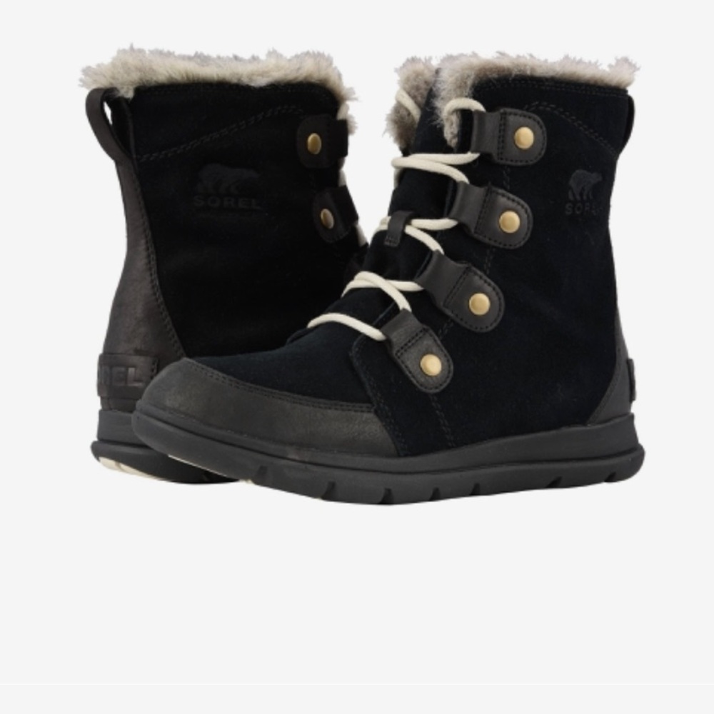 Sorel explorer Joan black boots 8